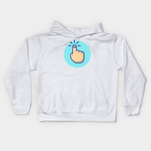 Hand Pointing Cartoon Vector Icon Illustration Kids Hoodie